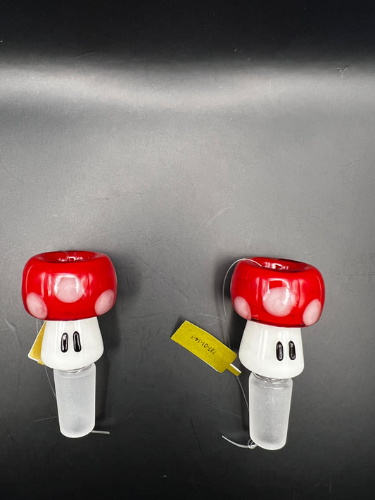 Empire Glassworks Glow in Dark Bowl Piece - Red Mushroom/14mm M