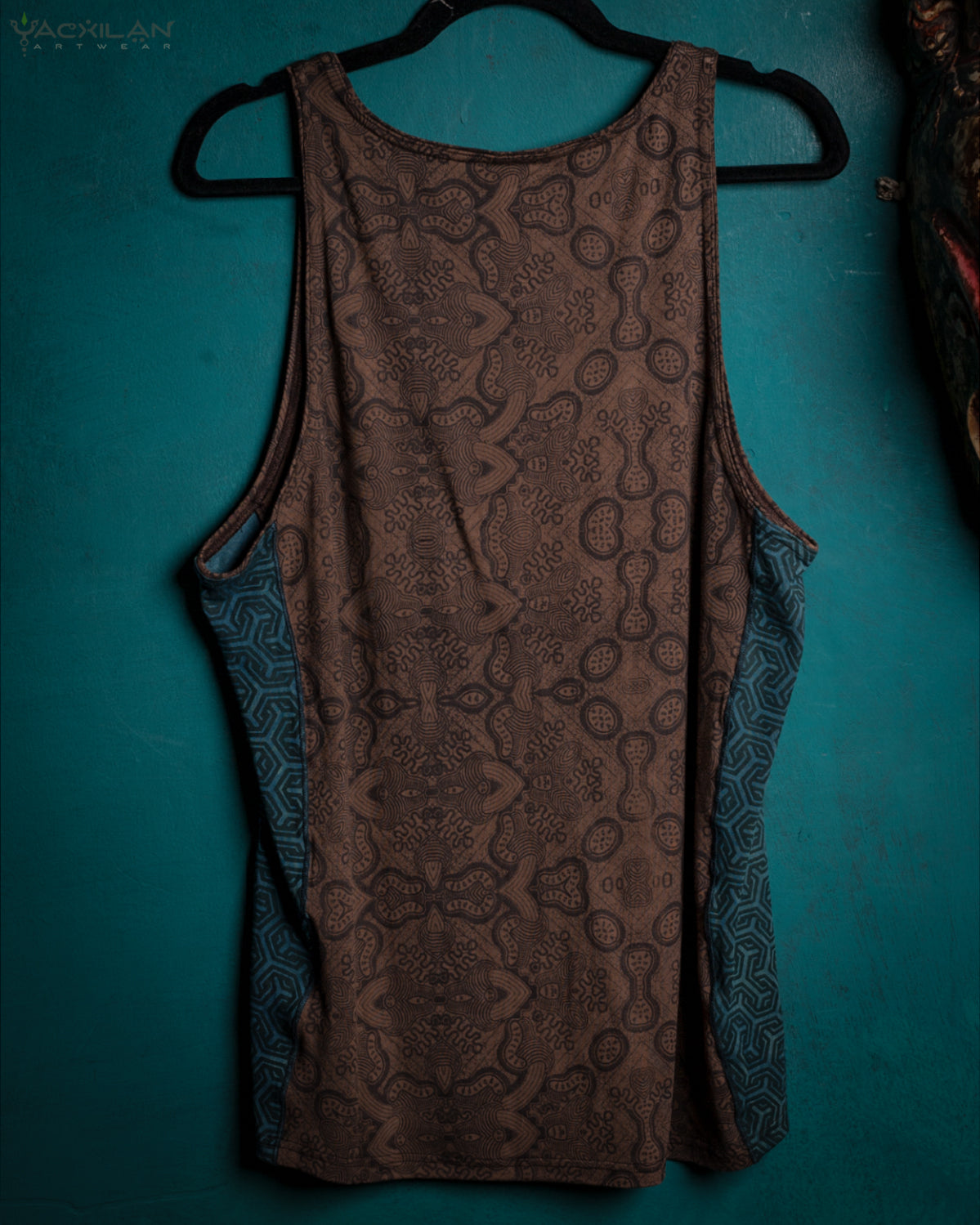 A-TANK MEN / BAMBOO VEG PRINT - BROWN MYCELIUM