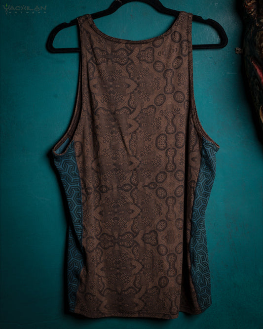 A-TANK MEN / BAMBOO VEG PRINT - BROWN MYCELIUM