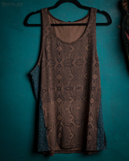 A-TANK MEN / BAMBOO VEG PRINT - BROWN MYCELIUM
