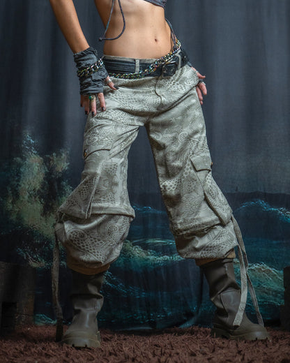 Pants Woman / Baggy Pockets TR Stretchy - Cream DRAGONS