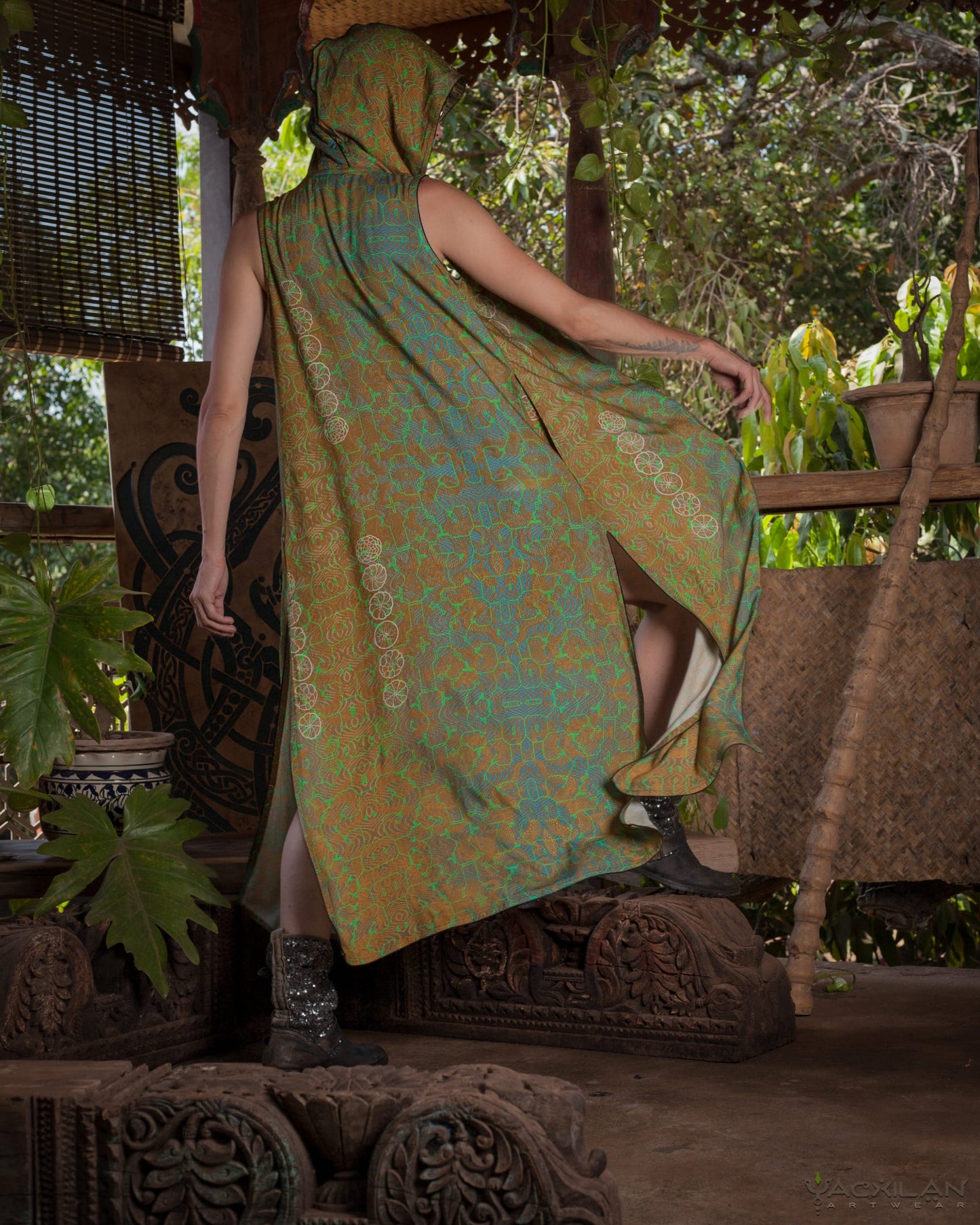 HOODED LONG DRESS WOMAN / VISCOSE - DEMETRIO