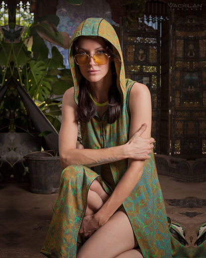 HOODED LONG DRESS WOMAN / VISCOSE - DEMETRIO