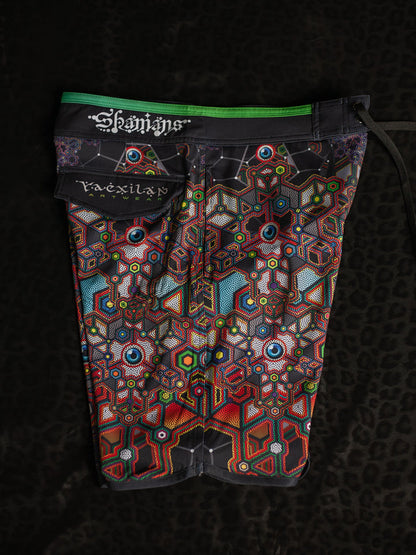 Boardshort Men Green Line / Fast Dry ASTROCORAL