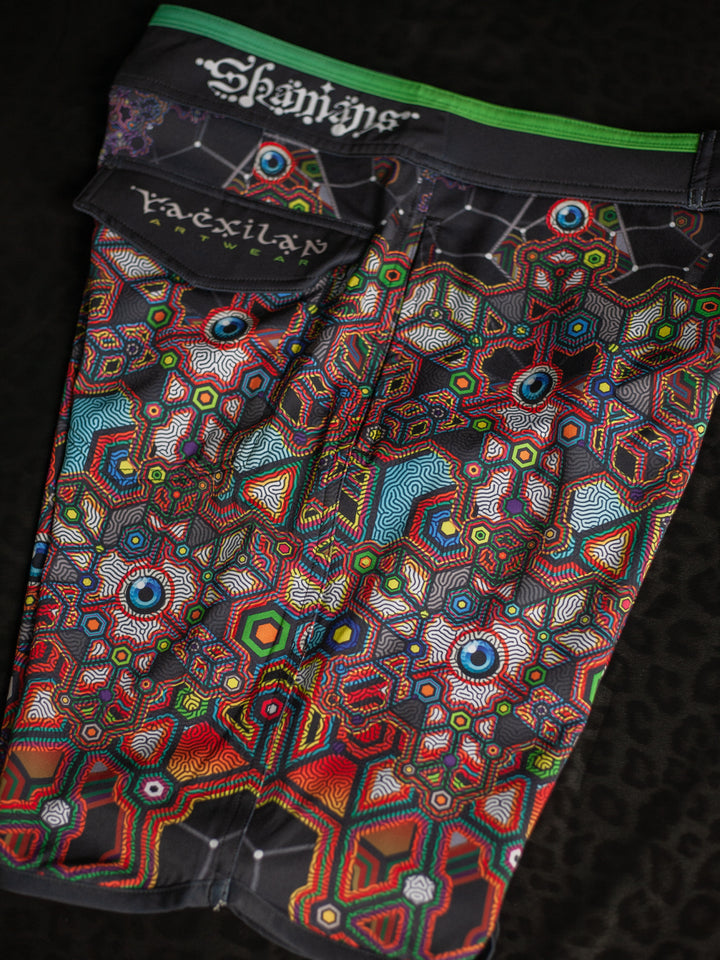 Boardshort Men Green Line / Fast Dry ASTROCORAL