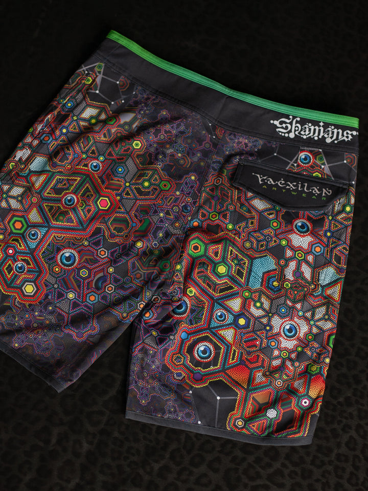 Boardshort Men Green Line / Fast Dry ASTROCORAL