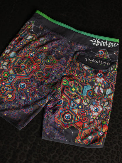 Boardshort Men Green Line / Fast Dry ASTROCORAL