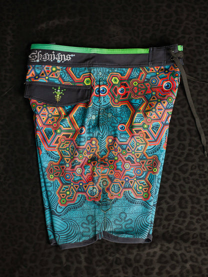 Boardshort Men Green Line / Fast Dry - ATLANTIS