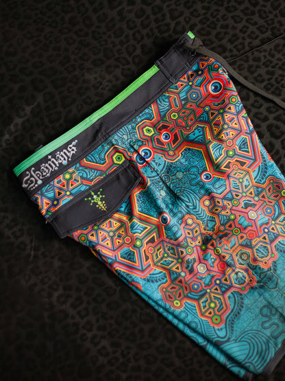Boardshort Men Green Line / Fast Dry - ATLANTIS