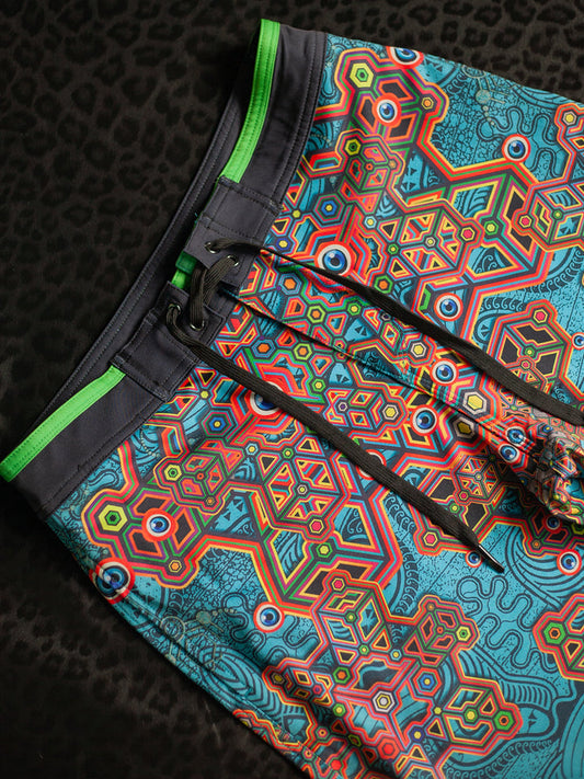 Boardshort Men Green Line / Fast Dry - ATLANTIS