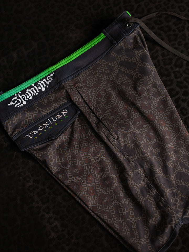 Boardshort Men Green Line / Fast Dry - LEOPARDUS LAGARTIKA