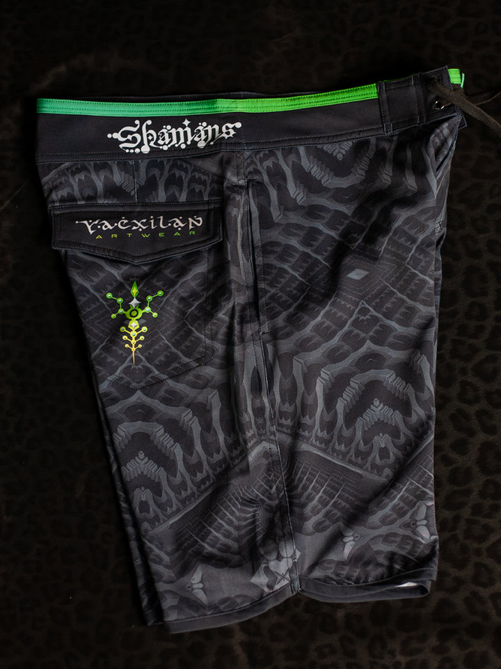 Boardshort Men Green Line / Fast Dry - SANDOKANER
