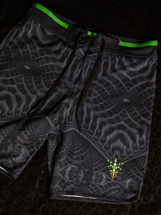 Boardshort Men Green Line / Fast Dry - SANDOKANER