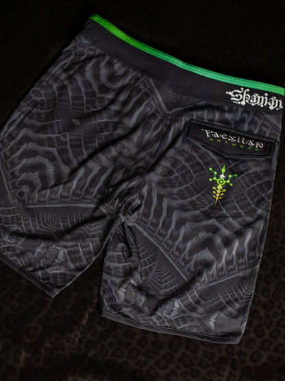 Boardshort Men Green Line / Fast Dry - SANDOKANER