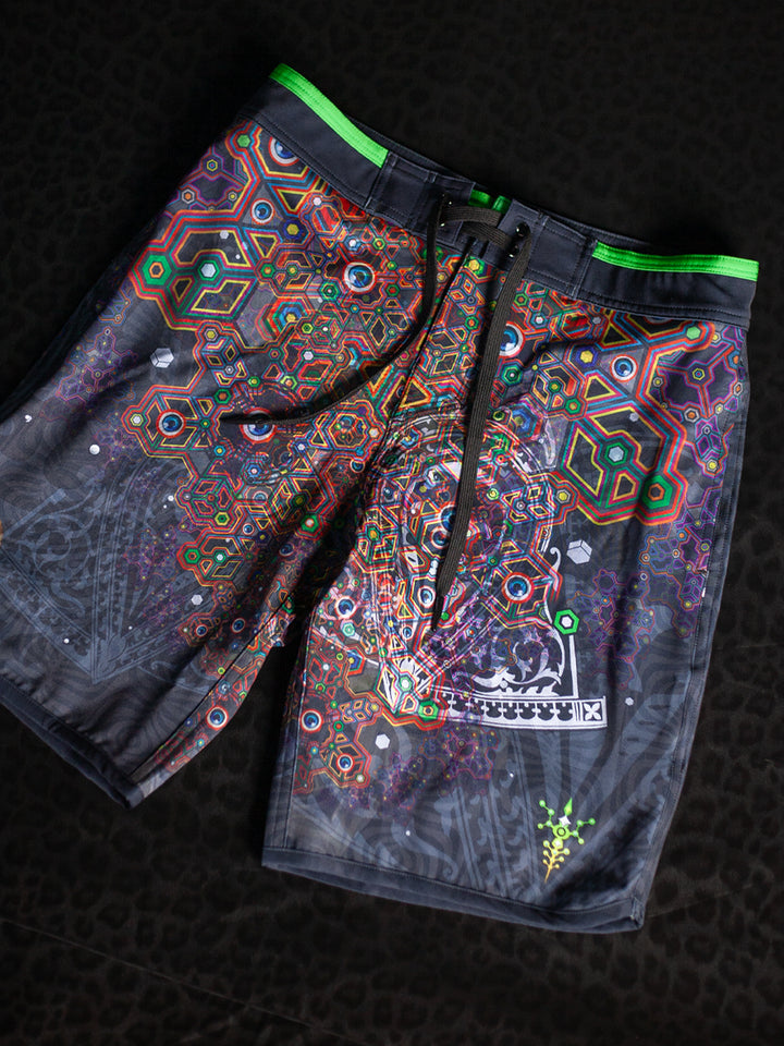 Boardshort Men Green Line / Fast Dry - OWLIENS