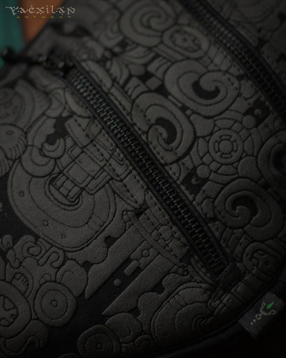 Botta Bag / Cotton Printed Buckle - Black MAYAN CODEX