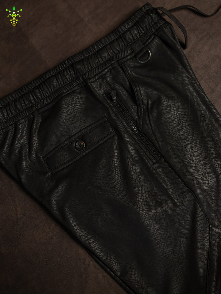 Boxing Short Black Mountain / Fake Leather Licra - MAMBA