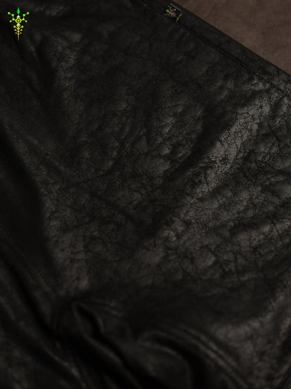 Boxing Short Black Mountain / Fake Leather Licra - CRACKED PIRATE