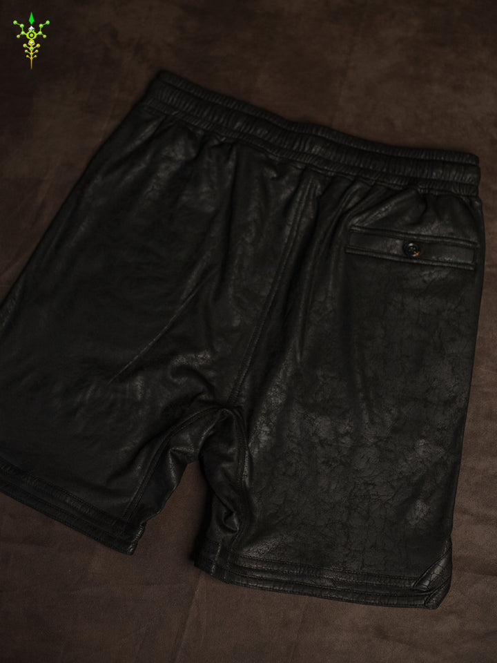 Boxing Short Black Mountain / Fake Leather Licra - CRACKED PIRATE