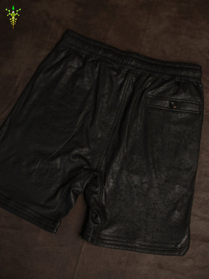 Boxing Short Black Mountain / Fake Leather Licra - CRACKED PIRATE