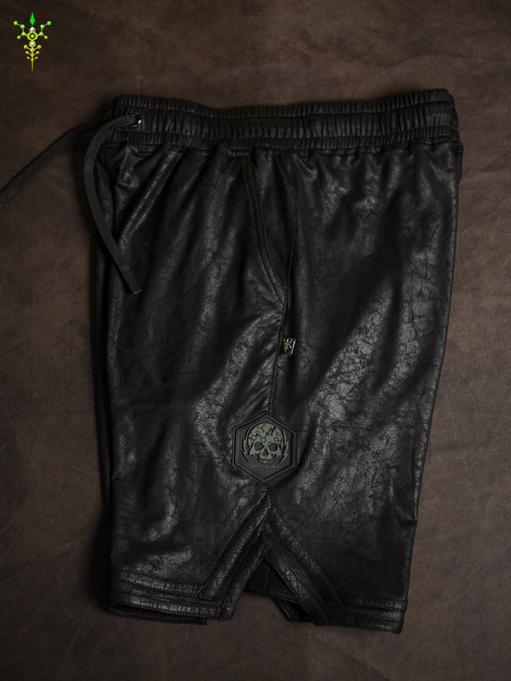 Boxing Short Black Mountain / Fake Leather Licra - CRACKED PIRATE