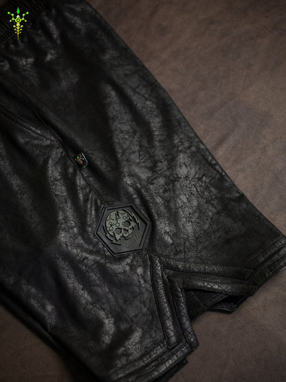 Boxing Short Black Mountain / Fake Leather Licra - CRACKED PIRATE