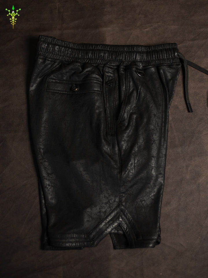 Boxing Short Black Mountain / Fake Leather Licra - CRACKED PIRATE
