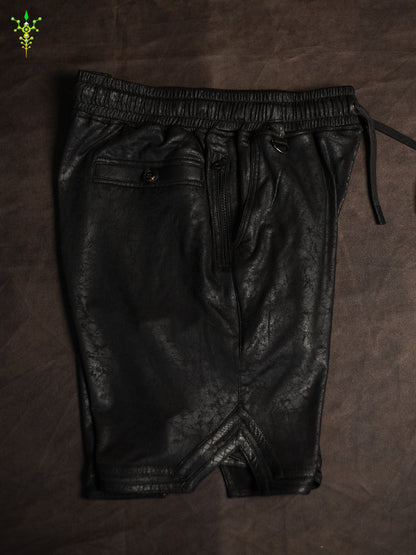 Boxing Short Black Mountain / Fake Leather Licra - CRACKED PIRATE