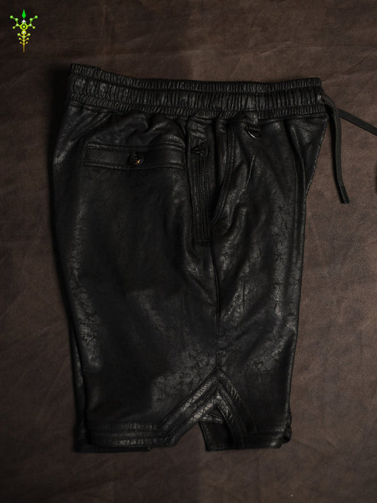 Boxing Short Black Mountain / Fake Leather Licra - CRACKED PIRATE