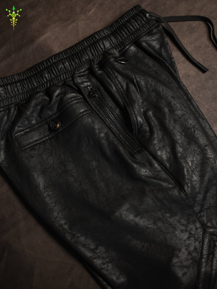 Boxing Short Black Mountain / Fake Leather Licra - CRACKED PIRATE