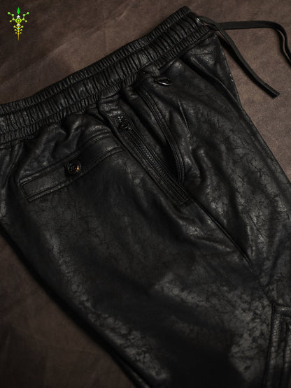Boxing Short Black Mountain / Fake Leather Licra - CRACKED PIRATE