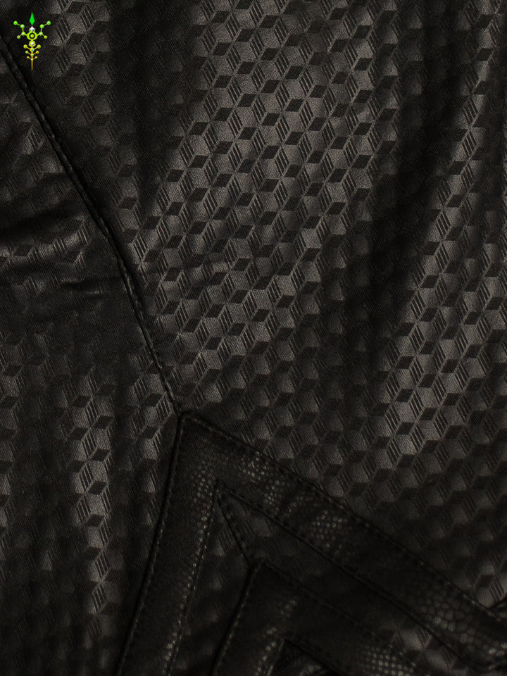 Boxing Short Black Mountain / Fake Leather Licra - CUBIX