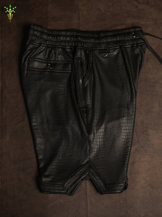 Boxing Short Black Mountain / Fake Leather Licra - PYTHON