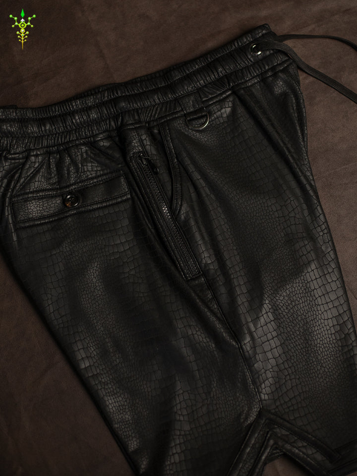 Boxing Short Black Mountain / Fake Leather Licra - PYTHON