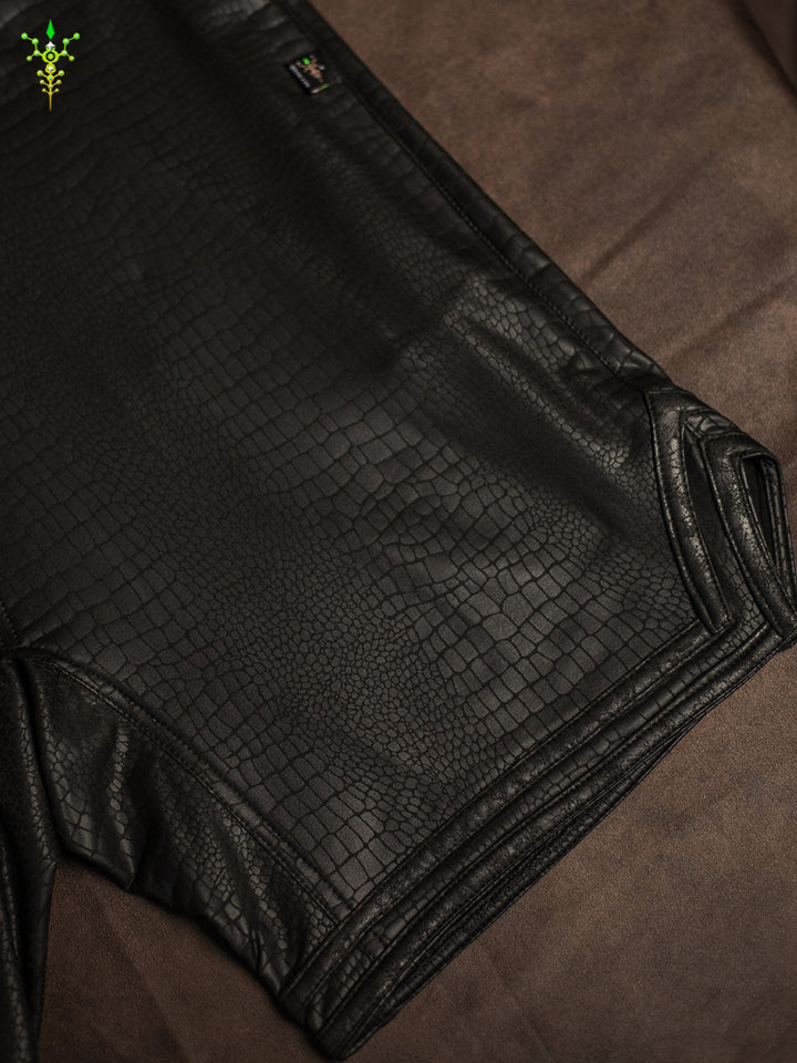 Boxing Short Black Mountain / Fake Leather Licra - PYTHON