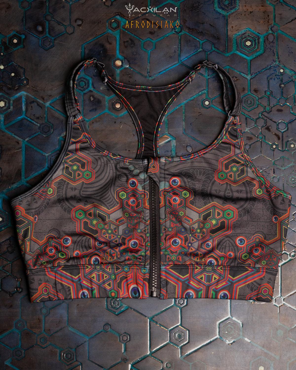 YAXCILAN CROP-TOP WOMAN / SPORTWEAR BRATOP ZIP- AFRODISIAKO