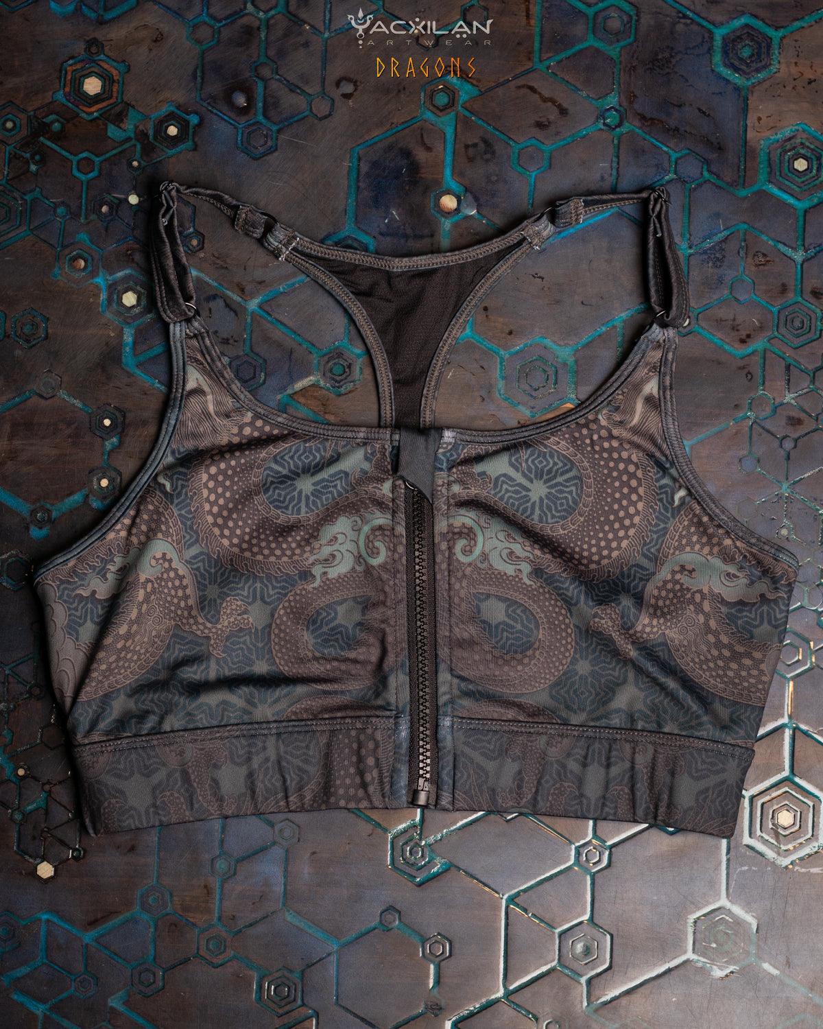 YAXCILAN CROP-TOP WOMAN / SPORTWEAR BRATOP ZIP- DRAGON