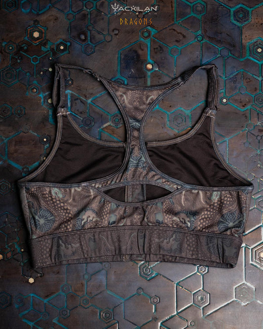 YAXCILAN CROP-TOP WOMAN / SPORTWEAR BRATOP ZIP- DRAGON