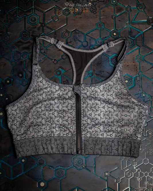 YAXCILAN CROP-TOP WOMAN / SPORTWEAR BRATOP ZIP- SUNSHINE
