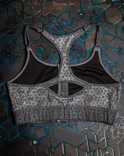 YAXCILAN CROP-TOP WOMAN / SPORTWEAR BRATOP ZIP- SUNSHINE