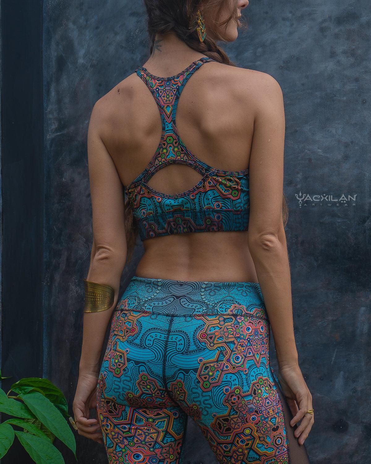 YAXCILAN CROP-TOP WOMAN / SPORTWEAR BRATOP ZIP- ATLANTIS