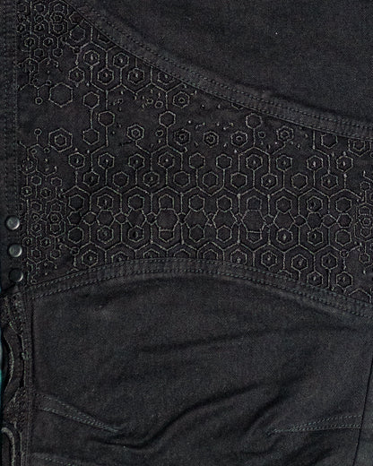 CORSAIRE MEN / STRETCHY DENIM DIGITAL EMBROIDERY - BLACK KAMBOZII