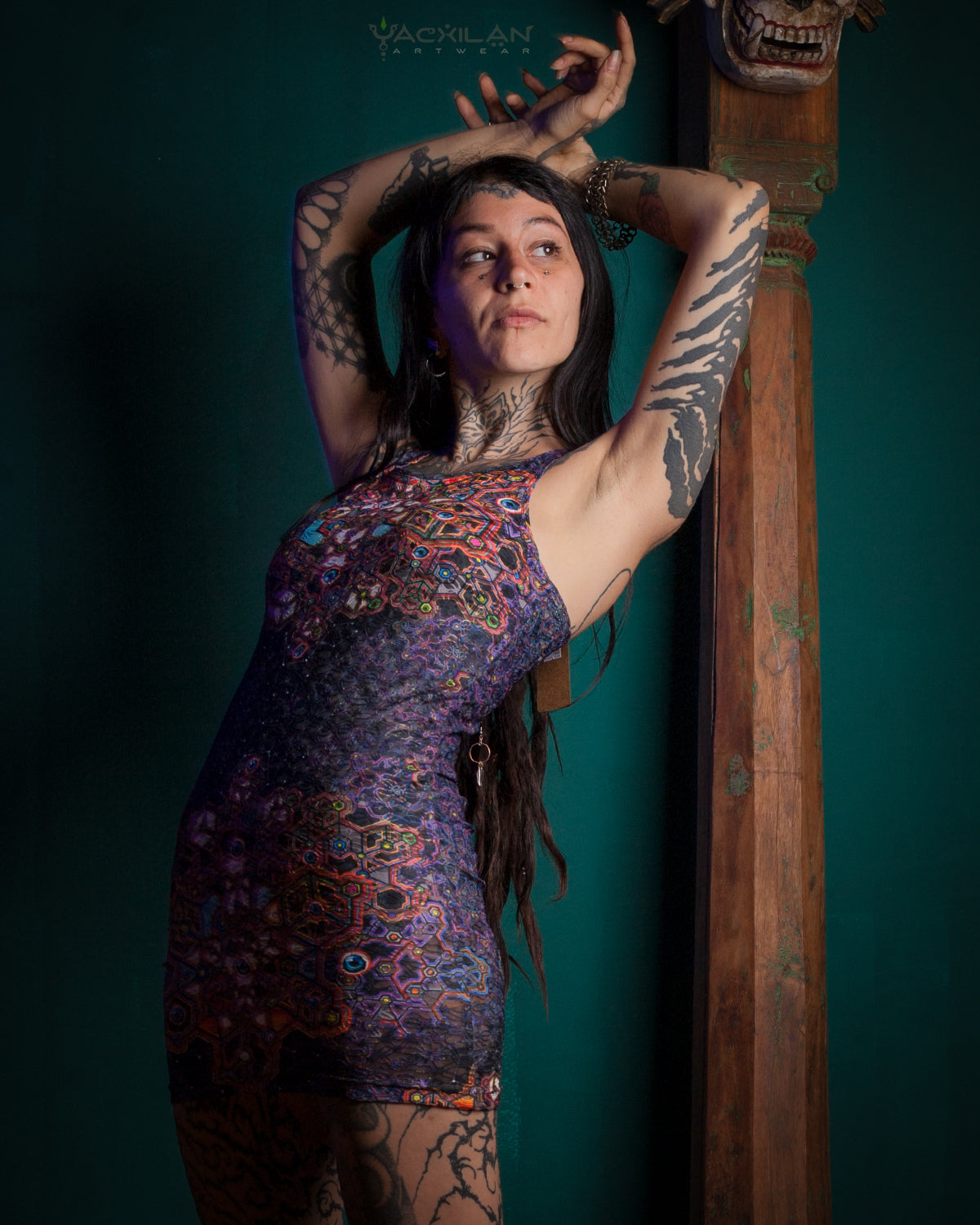 DRESS WOMAN / PSYCHEDELIC LACE - CORALBLAST