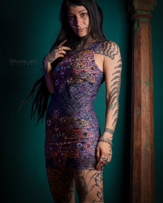 DRESS WOMAN / PSYCHEDELIC LACE - CORALBLAST