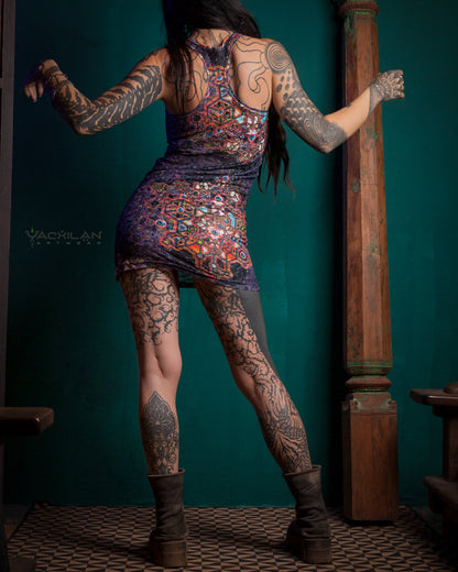 DRESS WOMAN / PSYCHEDELIC LACE - CORALBLAST