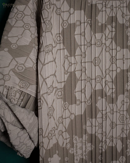 DRESS LONGSLEEVE WOMAN / ZAAFARAÏ STRIPPY BONE -SHAMANKA