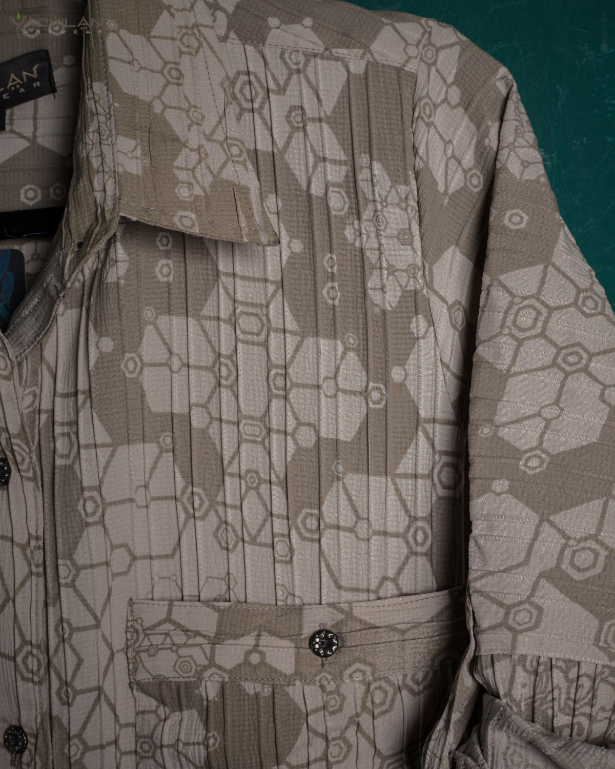 DRESS LONGSLEEVE WOMAN / ZAAFARAÏ STRIPPY BONE -SHAMANKA