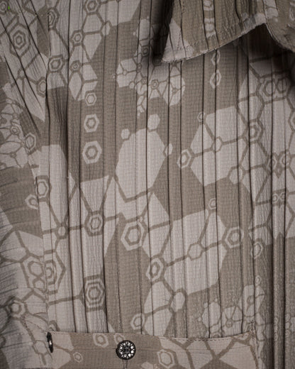 DRESS LONGSLEEVE WOMAN / ZAAFARAÏ STRIPPY BONE -SHAMANKA