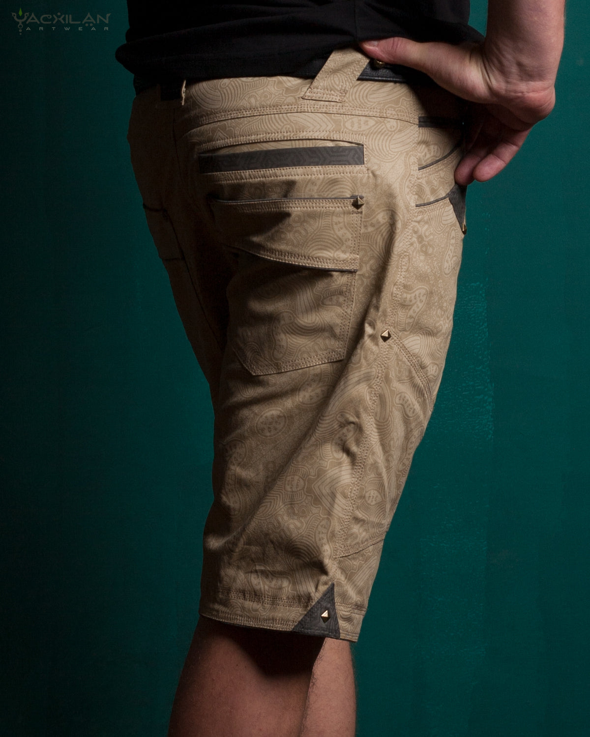 FLYING SHORT MEN DOUBLE POCKET / COTTON SCREENPRINT - SAND MYCELIUM
