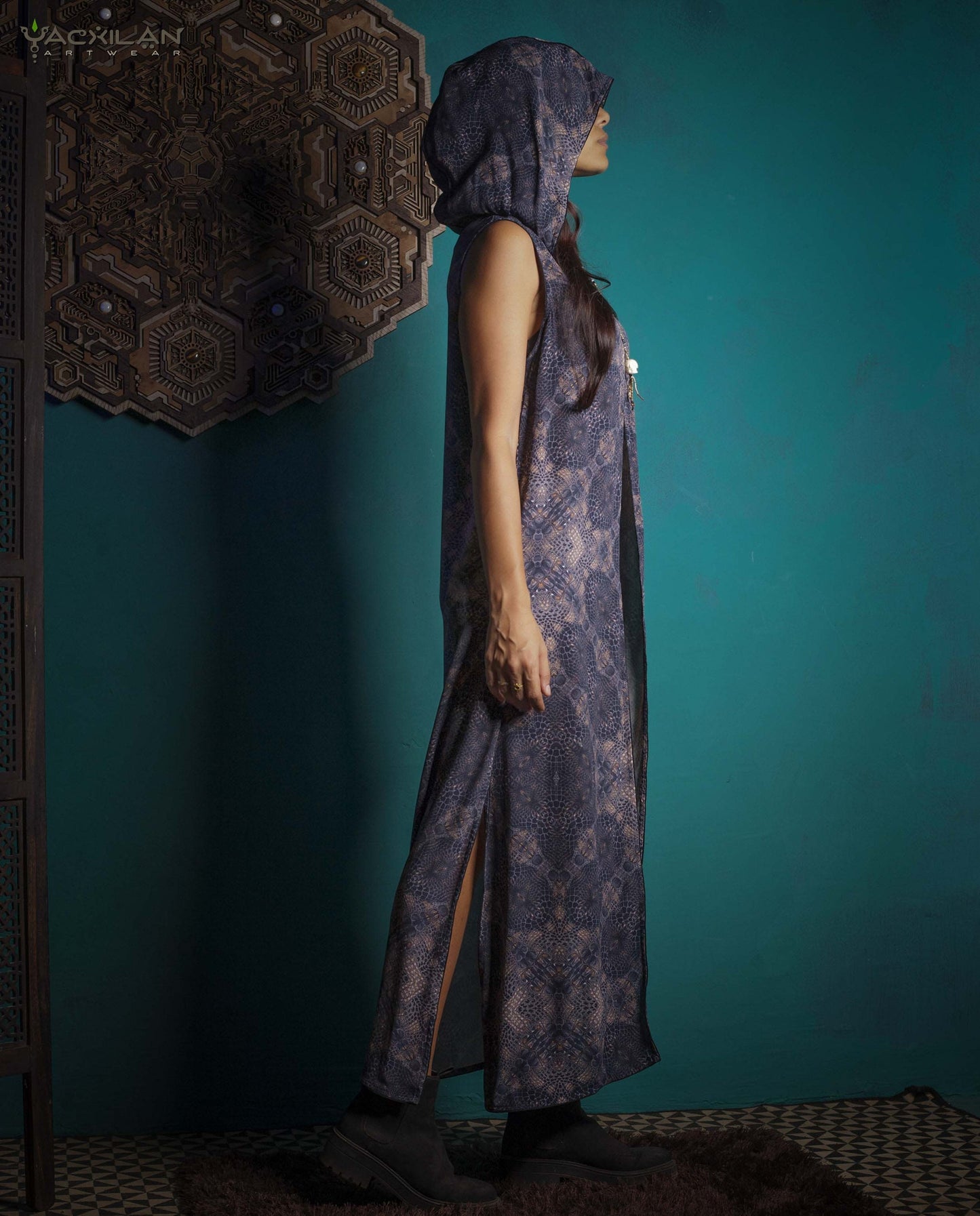 HOODED LONG DRESS WOMAN / VISCOSE - GATOR X